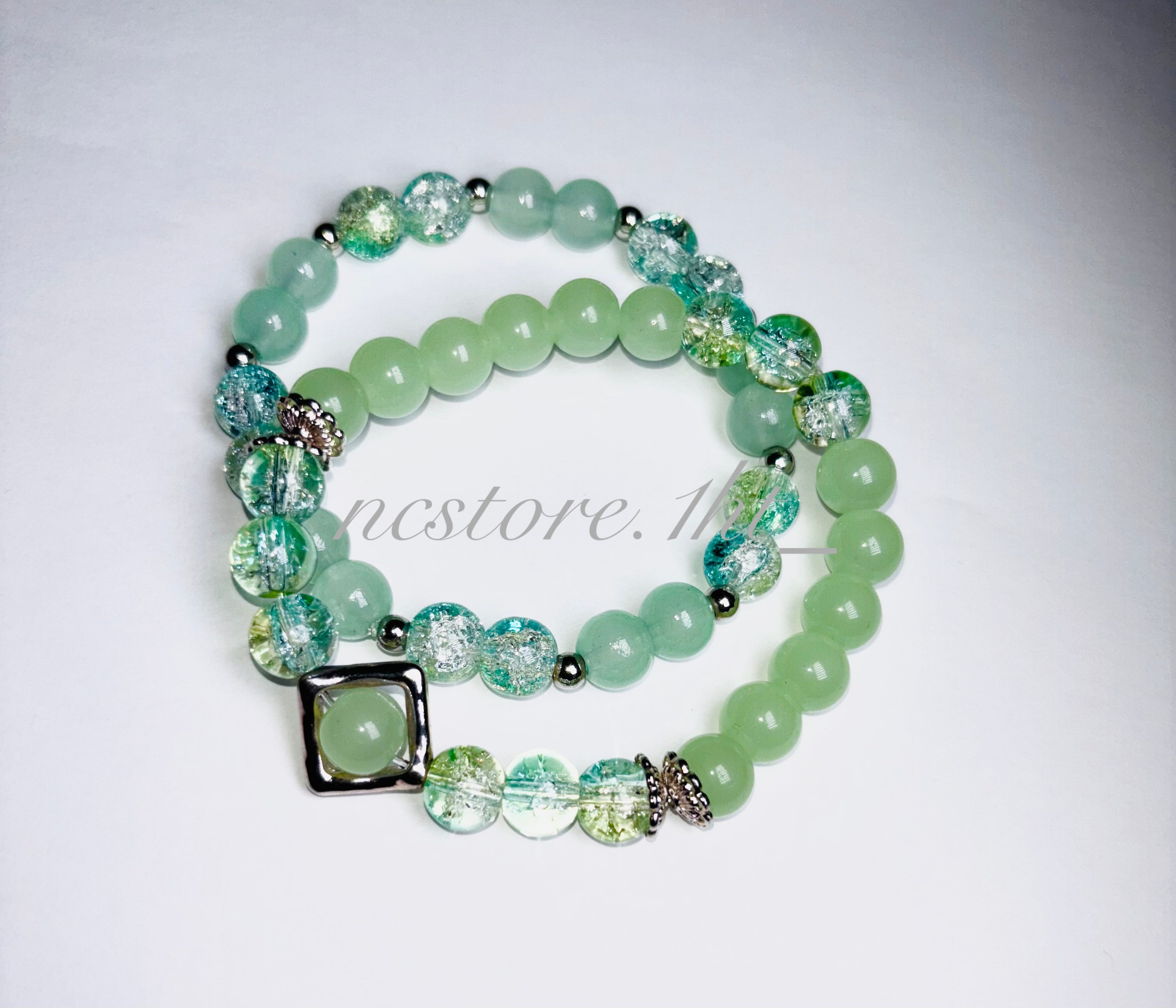 Green Serenity Beaded Bracelet.