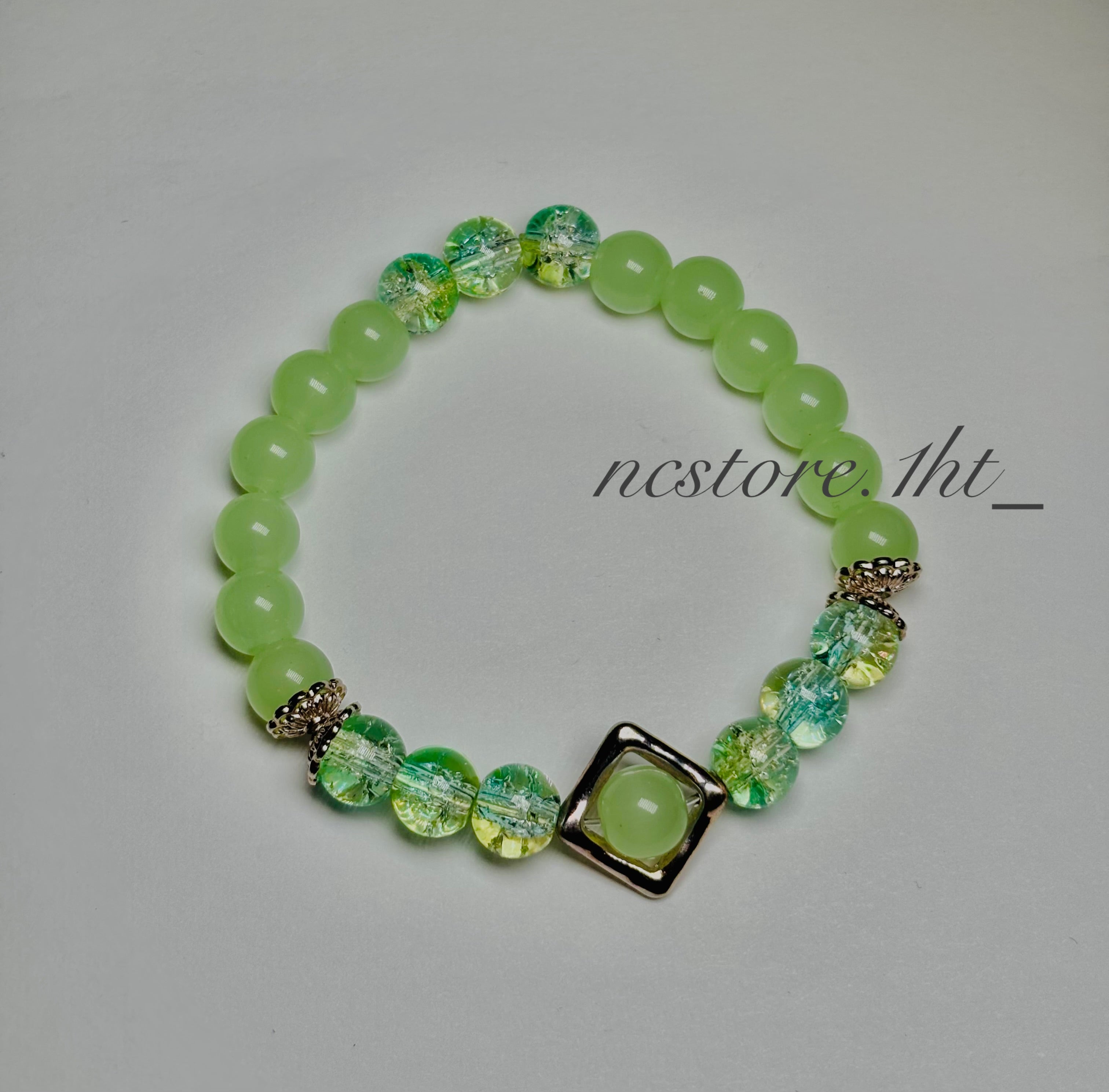 Green Serenity Beaded Bracelet.