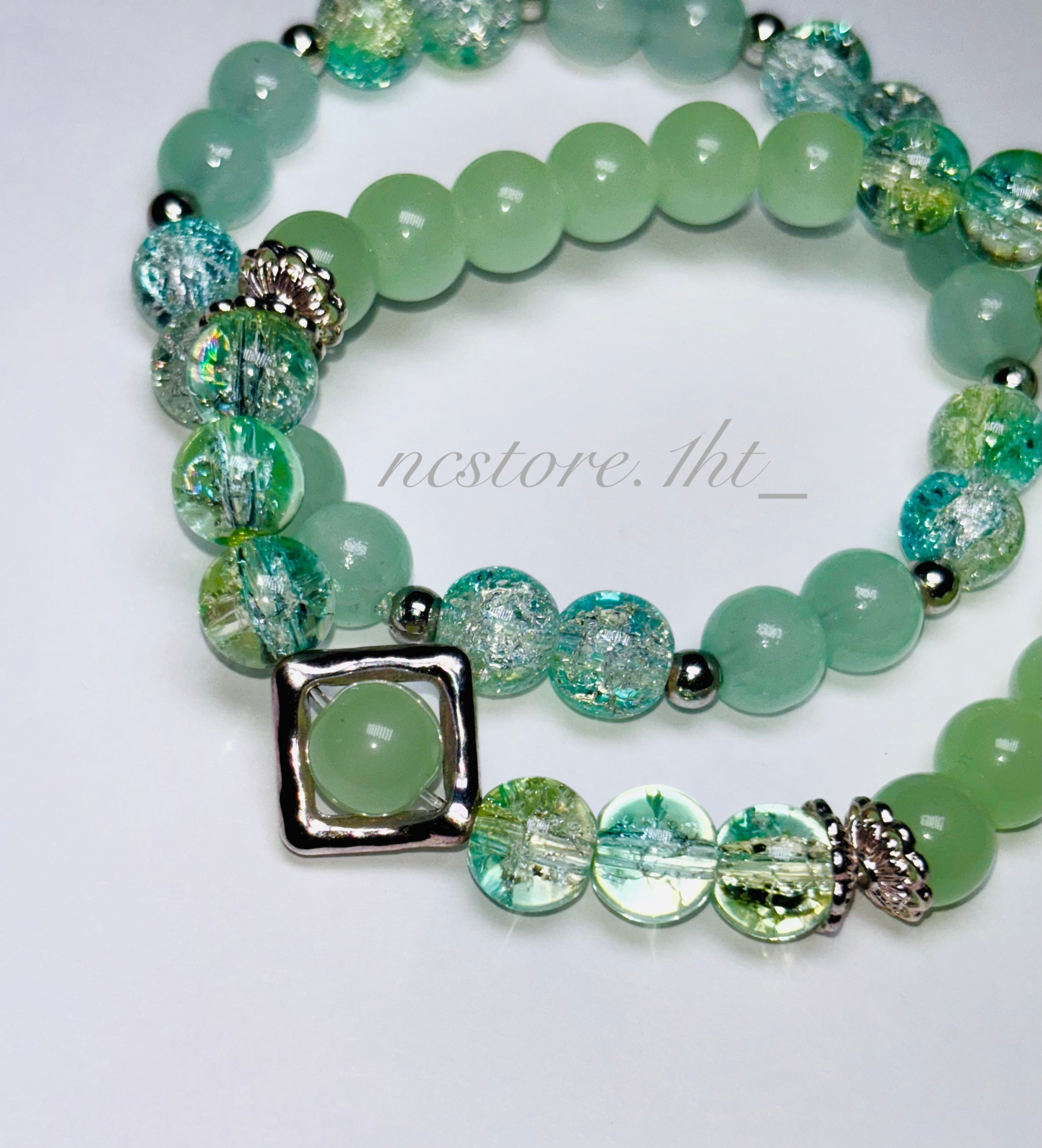 Green Serenity Beaded Bracelet.