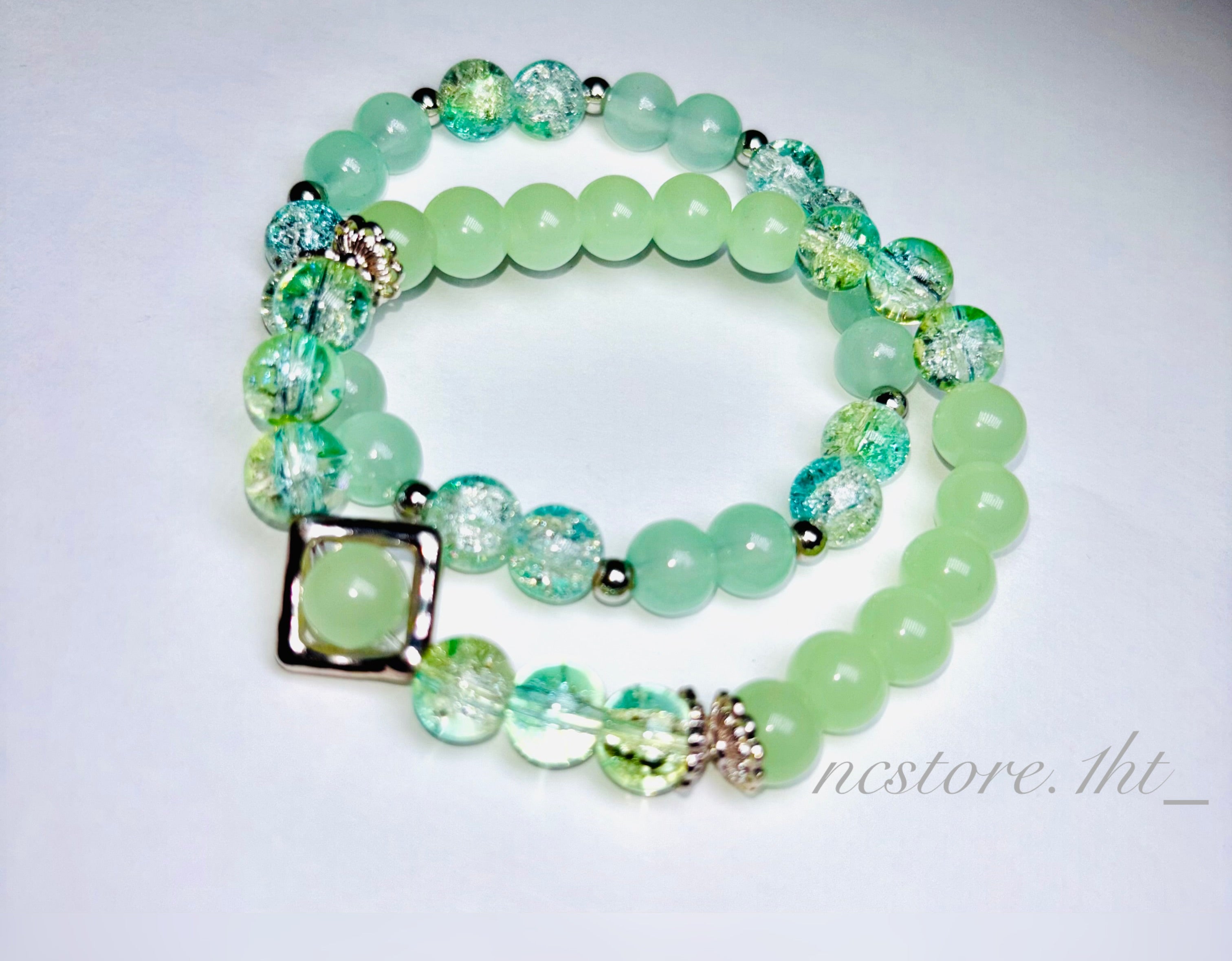 Green Serenity Beaded Bracelet.