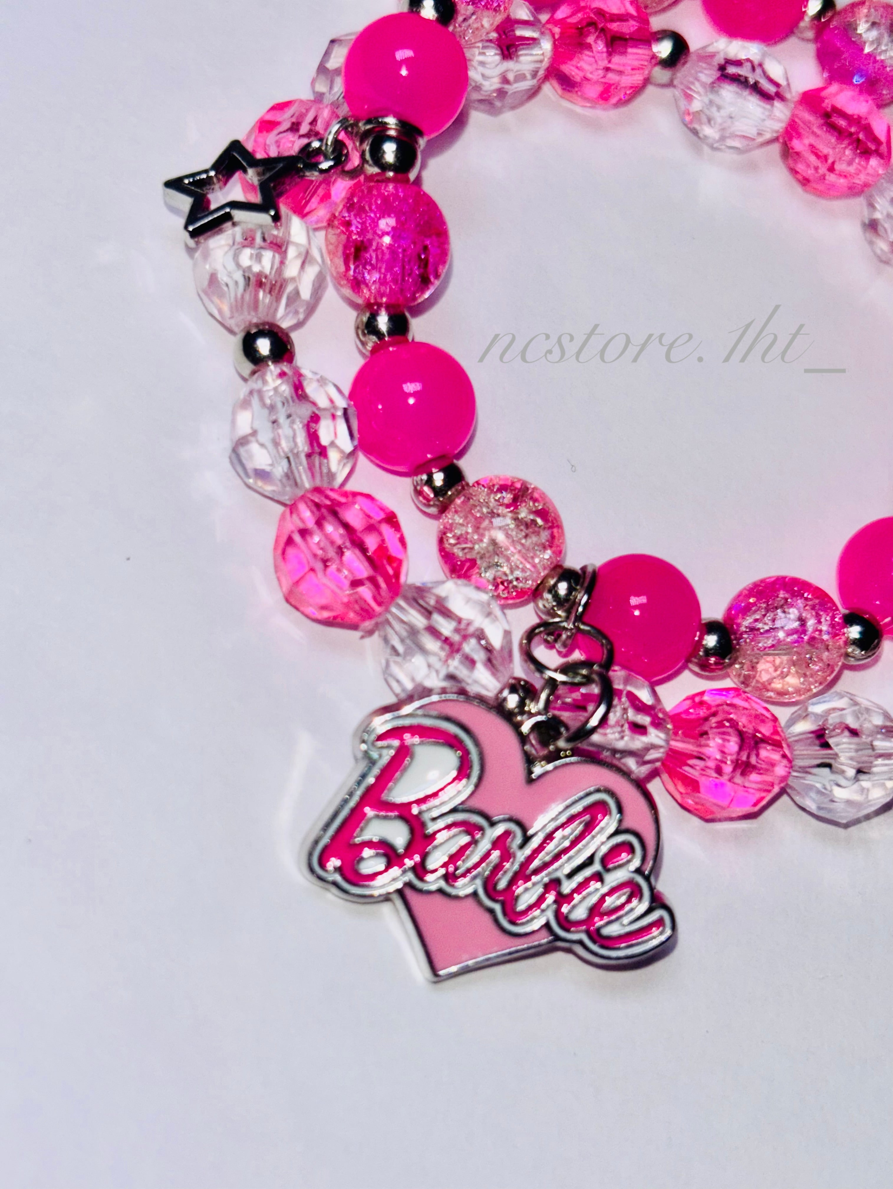 Pink Barbie Charm Bracelet Set.