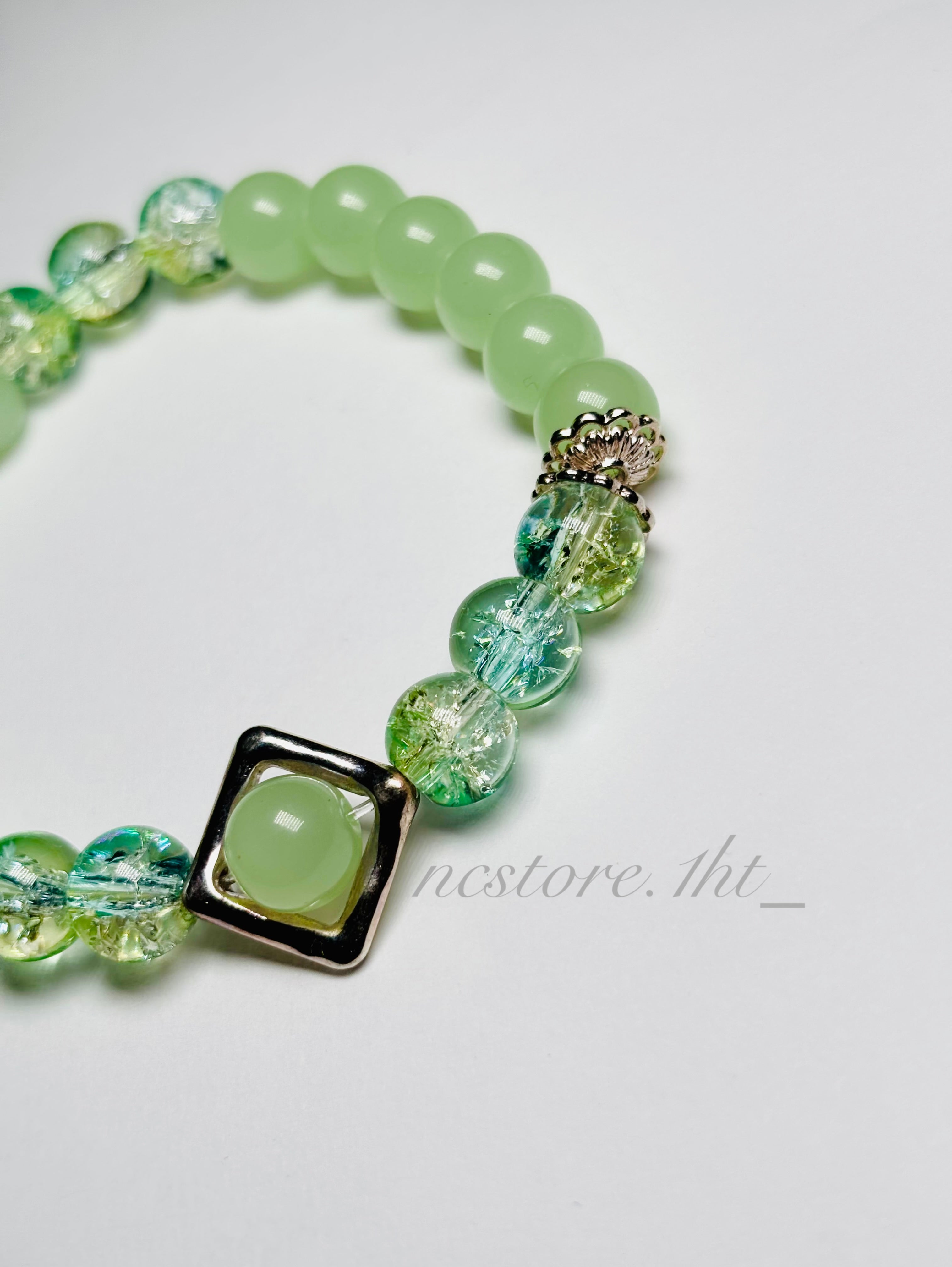 Green Serenity Beaded Bracelet.