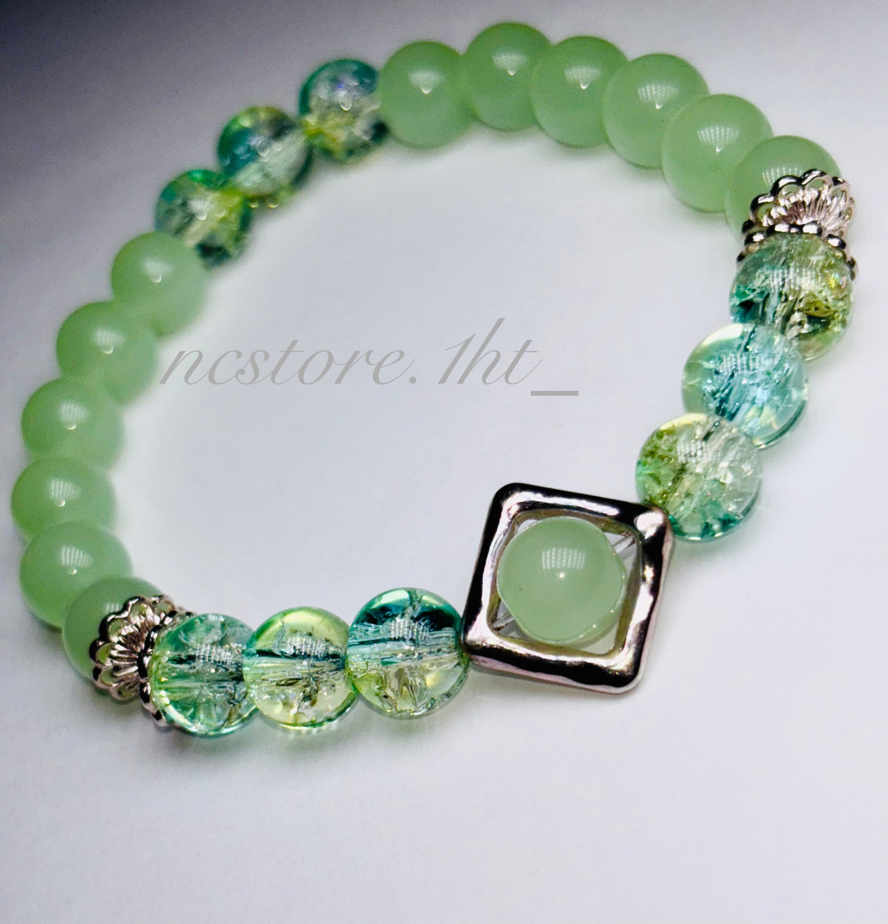 Green Serenity Beaded Bracelet.
